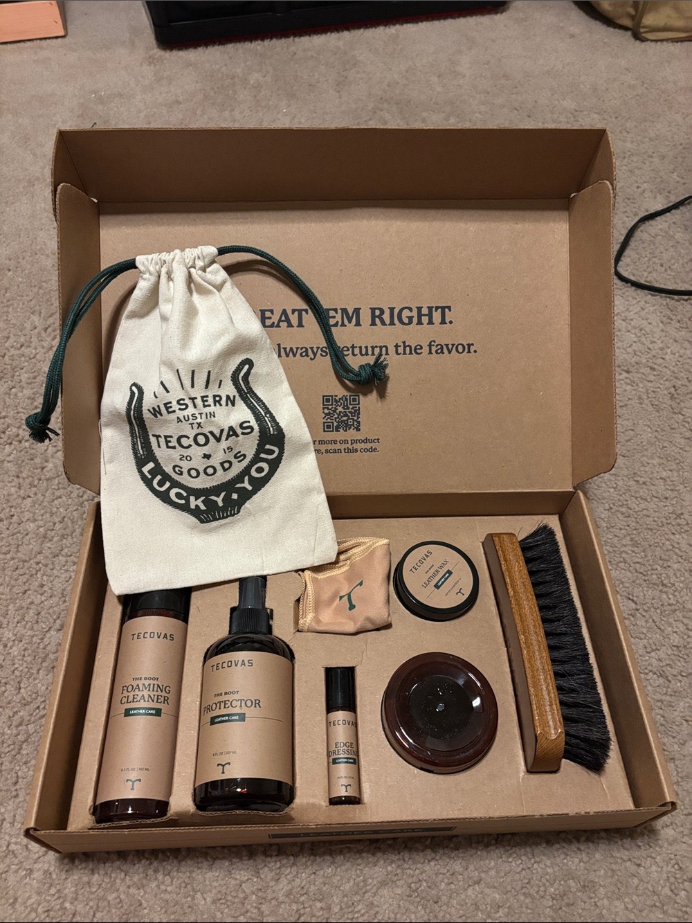 Tecovas Leather Care Set in Tan, Cream, Black